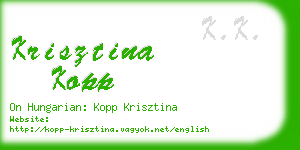 krisztina kopp business card